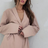 Full Sleeves Pajamas For Women Robe Suits With Pants Wide Leg Solid Loose Sets Womens Outfits  Home Suit Sleep Clothes