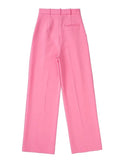 goosudu New Pink Pants Women High Waist Wide Leg Trousers Woman Casual Baggy Pant Suits Spring Streetwear Wide Pants