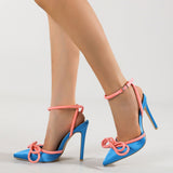 Brand New Office Ladies Elegant Women Pumps Spring Thin High Heels Bowknot Sexy Party Shoes Prom Design Summer Pumps Woman