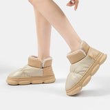 New Waterproof Snow Boots for Women Super Warm Plush Platform Ankle Boots Woman Winter Pu Leather Cotton Padded Shoes Mujer