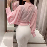 goosudu New Pink Pants Women High Waist Wide Leg Trousers Woman Casual Baggy Pant Suits Spring Streetwear Wide Pants