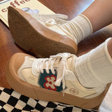 Vintage Preppy Style Platform Women Shoes Canvas Kawaii Tennis Casual Sneaker Y2k Designer New In Shoes Korean Fashion