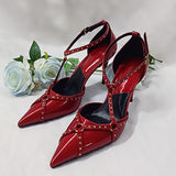 Brand New Design Sexy Party Women's Pumps Pointed Toe Thin High Heels Rivet Shoes For Woman Wedding Luxury Classic Pumps Ladies