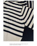 Fashion Tops Women Striped High Collar Sweater New Autumn Winter Loose Design Knitted Pullover Oversized Sweater  Jumper