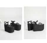 Platform Block Heel Sandals For Women Bling Shoes Buckle Strap Super High Heels Goth Gothic Open Toe Summer New Trendy