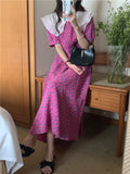 goosudu Fashion Ruffle Floral Summer Dress Women Korean Ladies Chic Dresses Elegant Woman Dress New