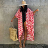 woloong New Summer Women Boho Maxi Dress Summer Sexy Hollow Dresses Beach Cover Up Female Robe Dress Bikini Cover-ups Clothing Gift