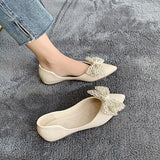 woloong Designer New Sandals Summer Flats Mules Shoes Sexy Bow Pointed Toe Sexy Women Shoes Dress Cozy Slides Party Shallow Zapatos