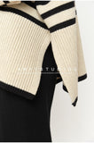 Fashion Tops Women Striped High Collar Sweater New Autumn Winter Loose Design Knitted Pullover Oversized Sweater  Jumper