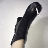goosudu Luxury Brand Designer Split Toe Ankle Boots New Fashion Chunky Round High Heels Women Boots Winter Tabi Shoes Short Boots
