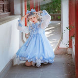 Sweet Japanese Lolita Pink Princess Dress Women  Summer New Cute Bow Lace Jsk Strap Dress Soft Girl Kawaii Mini Vestido Lady