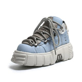 Autumn and winter new women's shoes fashion british Street style Lace up design knight Martin locomotive short boots 41
