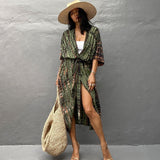 woloong New Summer Women Boho Maxi Dress Summer Sexy Hollow Dresses Beach Cover Up Female Robe Dress Bikini Cover-ups Clothing Gift