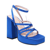 Brand New Design Summer Party Women Sandals Platform Block High Heels Roman Shoes For Woman Sexy Fashion Trendy Sandals