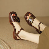New Summer Sandals Women Shoes Casual Women Sandals Flat with Handmade Chunky Heel Sandals Shoes for Women