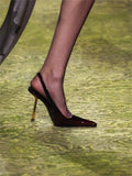 Pointed Thin Heel Sexy Fashion Show High Heel Sandals  New One Line Buckle Strap European American Size 34-43 Women's Shoes