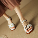 New Summer Sandals Women Shoes Casual Women Sandals Flat with Handmade Chunky Heel Sandals Shoes for Women