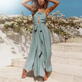 New Women Summer Boho Maxi Long Dress Evening Party Beach Dresses Sundress Backless Halter Dress Summer