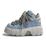 Autumn and winter new women's shoes fashion british Street style Lace up design knight Martin locomotive short boots 41