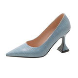 High Heels Sexy Women Spring New PU Leather Pointed Wine Cup Heel Dress Party Pumps Black Shoes for Women Plus Size 42 43