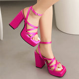 Brand New Design Summer Party Women Sandals Platform Block High Heels Roman Shoes For Woman Sexy Fashion Trendy Sandals