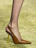 Pointed Thin Heel Sexy Fashion Show High Heel Sandals  New One Line Buckle Strap European American Size 34-43 Women's Shoes