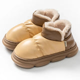 New Waterproof Snow Boots for Women Super Warm Plush Platform Ankle Boots Woman Winter Pu Leather Cotton Padded Shoes Mujer
