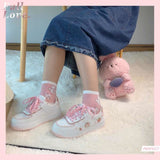 New Women Cute Cartoon Little Bear Strawberry Flat Kawaii Shoes Japanese Female Platform Casual Tennis Vulcanized Sneakers