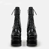 goosudu  Platform Ankle Boots For Women Lace Up Brand New Chunky Heel Fashion Sexy High Quality Shoes Buckle Autumn Popular New