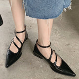 New Autumn Spring Fashion Pointed Toe Ladies Low Heel Sandals Buckle Strap Outdoor Female Casual Shallow Women Pumps Shoes