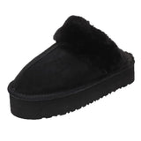 Winter Women Fur Slippers Warm Boots Platform Flip Flops  New Short Plush Flats Home Cotton Shoes Suede Mules Ladies Boots