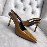 Pointed Thin Heel Sexy Fashion Show High Heel Sandals  New One Line Buckle Strap European American Size 34-43 Women's Shoes