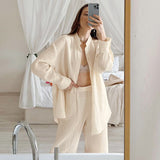 100% Cotton Pyjamas Set Women's Home Clothes Long Sleeve 2 Piece Sets Sleepwear Female Casual Trouser Suits Pajamas Solid