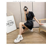 Autumn and winter new women's shoes fashion british Street style Lace up design knight Martin locomotive short boots 41-45