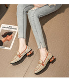 New Women Casual Shoes Pumps Spring Fashion Girl Star Embroidery Pearl Flax Chain High Heel Shoes Slip-on Loafers
