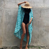 woloong New Summer Women Boho Maxi Dress Summer Sexy Hollow Dresses Beach Cover Up Female Robe Dress Bikini Cover-ups Clothing Gift