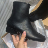 goosudu Luxury Brand Designer Split Toe Ankle Boots New Fashion Chunky Round High Heels Women Boots Winter Tabi Shoes Short Boots