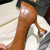 High Heels Sexy Women Spring New PU Leather Pointed Wine Cup Heel Dress Party Pumps Black Shoes for Women Plus Size 42 43