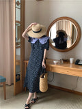 goosudu Fashion Ruffle Floral Summer Dress Women Korean Ladies Chic Dresses Elegant Woman Dress New