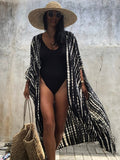 Beach Cover Ups for Swimwear Women Black Tie Dye Kimono Swimsuit Cape Summer Dress Beachwear Outfits Sales