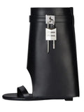 Autumn/Winter New Fashion Large Lock Waist Skirt Boots High Heel Leather Thick Bottom Side Zipper Women's Short Boots