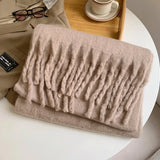 1PC New Soft Winter Cashmere Scarf Solid Color Warm Long Tassel Scarves Mohair Thickened Wrap Shawls For Women Girls