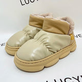 New Waterproof Snow Boots for Women Super Warm Plush Platform Ankle Boots Woman Winter Pu Leather Cotton Padded Shoes Mujer