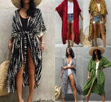 woloong New Summer Women Boho Maxi Dress Summer Sexy Hollow Dresses Beach Cover Up Female Robe Dress Bikini Cover-ups Clothing Gift