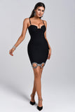 goosudu Saloma Diamonate Mini Bandage Dress