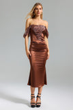 goosudu Sareka Leopard Print Satin Dress