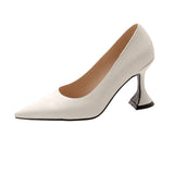 High Heels Sexy Women Spring New PU Leather Pointed Wine Cup Heel Dress Party Pumps Black Shoes for Women Plus Size 42 43