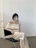 Off-the-shoulder French One-shoulder Sweater Women's New Design Autumn Winter Knitt Undershirts