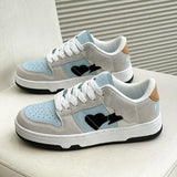 Heart Dunks  New Type Slate Shoes Haze Blue Trend Love Pattern Breathable Student Casual Sneakers Female Men