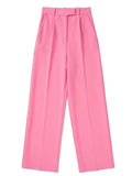 goosudu New Pink Pants Women High Waist Wide Leg Trousers Woman Casual Baggy Pant Suits Spring Streetwear Wide Pants